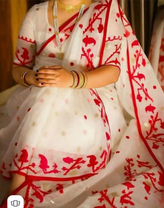 Ethenic weaves Embroidered Jamdani Muslin Saree