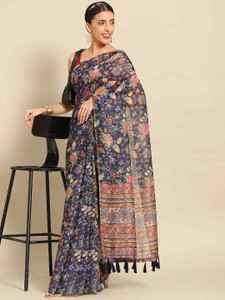 Divastri Printed Chanderi Cotton Blend Saree