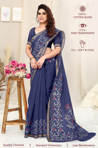 MIRCHI FASHION Printed, Floral Print Kota Doria Polyester Saree