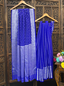 KanjiQueen Woven Banarasi Georgette, Chiffon Saree