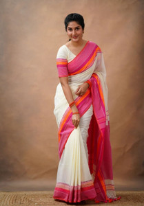 AGAMONI Woven Handloom Pure Cotton Saree