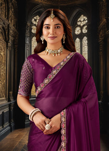 DESTY Embroidered Bollywood Jimmy Jimmy, Tussar Silk Saree