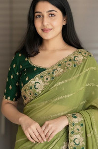 SITTUDI Embroidered, Self Design Bollywood Georgette Saree