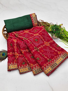 Diva Printed Bandhani Georgette Saree