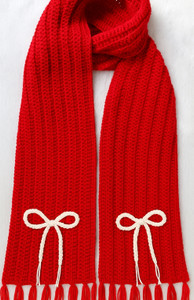 Loveandloopby MK Self Design Pure Wool Girls Scarf Red - Image 4