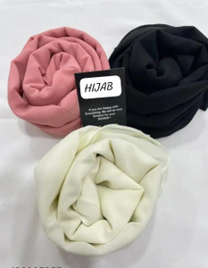 Hijab Solid Georgette Women Scarf, Stole