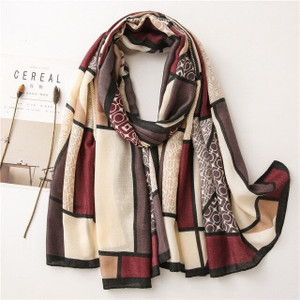 Icw Printed Cotton Viscose Blend Women Stole, Fancy Scarf
