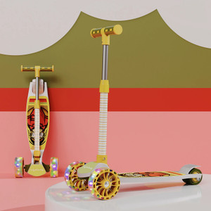 Lifelong Kick Scooter with Adjustable Height|Foldable Scooter- with PVC LED Wheel Kids Scooter