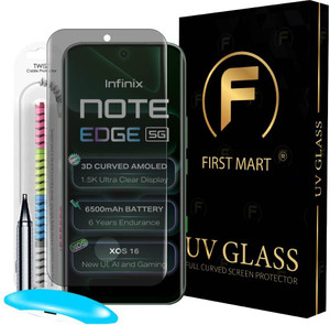 FIRST MART Edge To Edge Tempered Glass for Infinix Note Edge 5G, Infinix Note Edge, Privacy Anti Spy UV Glass & Cable Protector