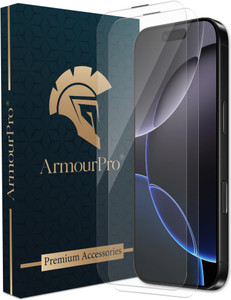 ArmourPro Edge To Edge Tempered Glass for Apple IPhone 16 Pro, IPhone 16 Pro, 16 Pro, Crystal Clear Glass with Anti Dust Filter