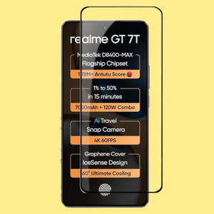 GORILLA FIVE Edge To Edge Tempered Glass for Realme GT 7T, Realme GT 7T 5G ( Screen Protector for Smartphone, Gorilla Five Glass )