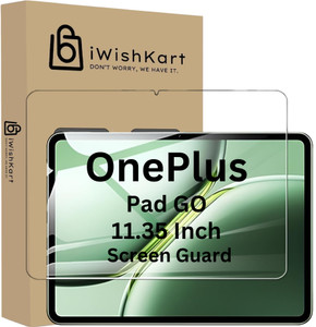 iWishKart Edge To Edge Tempered Glass for OnePlus Pad Go 11.35 Inch, 1+ PadGo, Premium Military grade Edge to Edge Premium gorilla temper / tg black glass screenguard with Self Installation Guide - Wet & Dry wipes, Dust Absorber [With Warranty] tab / tablet ka gilas cover | Premium Accessories