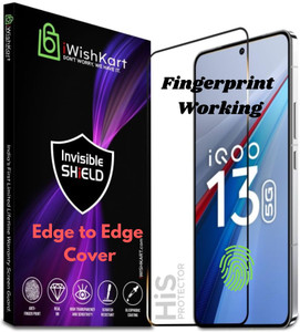 iWishKart Edge To Edge Tempered Glass for IQOO 13 5G, IQOO 13, IQ 13 / iqoo13 / iq13, Ultrasonic Fingerprint Working 1.5mm , Military grade Edge to Edge Premium gorilla glass with Self Installation Guide - Wet & Dry wipes, Dust Absorber [With Warranty]