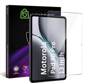 iWishKart Edge To Edge Tempered Glass for Motorola Moto Pad 70 Pro 13 Inch, Military grade Edge to Edge Premium gorilla temper / tg black glass screenguard with Self Installation Guide - Wet & Dry wipes, Dust Absorber [With Warranty] tab / tablet ka gilas cover, gen_pk1