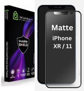 iWishKart Edge To Edge Tempered Glass for Apple iPhone XR, Apple iPhone 11, IP IPhonexr / iPhone11, Premium Mat / Matte Glass ( Smooth like silk ) Military grade Edge to Edge Premium gorilla glass with Self Installation Guide - Wet & Dry wipes, Dust Absorber [With Warranty], i phone xr / i phone 11