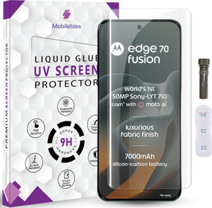 Mobilebies Tempered Glass Guard for Moto Edge 70 Fusion Advanced HD+ UV Glass Screen Protector Guard with Easy Installation Kit