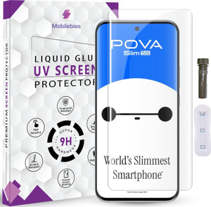 Mobilebies Tempered Glass Guard for Tecno Pova Slim 5G Advanced HD+ UV Glass Screen Protector pova slim screen Guard, tecno pova slim tempered glass with Easy Installation Kit