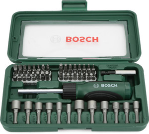 Bosch 46 Piece Screwdriver Set (Black and Silver) Price in India Buy  Bosch 46 Piece Screwdriver Set (Black and Silver) online at - Main Image
