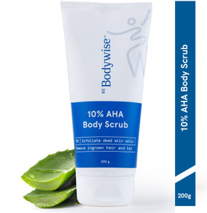 बी बॉडीवाइज़ 10% AHA Body Scrub |10% Lactic Acid, Oat Extract | Exfoliates Skin, Reduces Tan स्क्रब