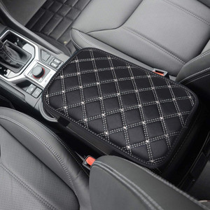 Edylin Car Center Pad , Universal Fit For Car Waterproof Armrest Seat Pad (Black/White) Car Armrest Cover