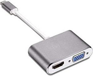 KUVERA Type-C to Dual HDMI+VGA Adapter/Converter 1080p. For MacBook Air 2018 2019 2020 Media Streaming Device