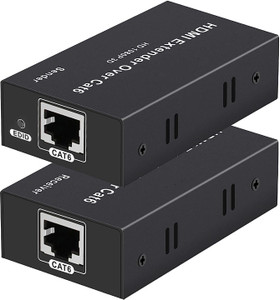 microware HDMI-compatible extender 60m HDMI-compatible extender to RJ45 single cable HD network transmission signal amplification Media Streaming Device