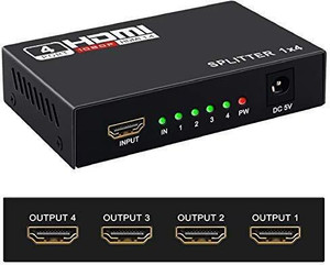 TERABYTE HDMI Splitter 1 in 4 out Power Signal Amplifier Audio Splitter HD Converter Media Streaming Device