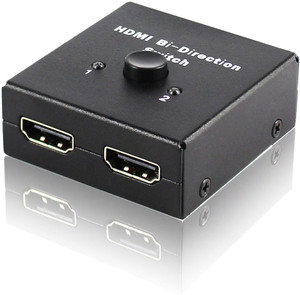ULTRABYTES 2 Port HDMI Switch Bi-Directional Manual Switcher 2x1 1x2 AB Switch Hub Media Streaming Device