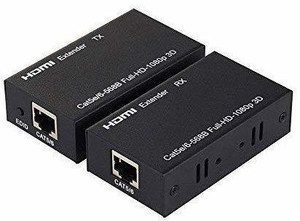 microware HDMI Extender Repeater Transmitter/Sender and Receiver Over Cat5/Cat6 Upto 60m Media Streaming Device