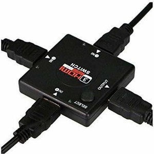 TERABYTE HDMI Splitter 3 Input to 1 Output Manual HDMI Switcher without Remote, Support 4K 3D 1080P, Plug and Play for HDTV 3 Port HDMI Switch Media Streaming Device