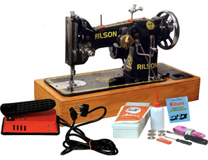 Rilson MOTORIZED 130K/ZIG-ZAG SEWING MACHINE WITH WOODEN BASE AND REGULATOR Electric Sewing Machine