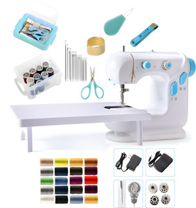 ऑनशॉप्पी Electric Sewing Machine with LED, Foot Pedal, Extension Table & Sewing Kit Combo इलेक्ट्रिक सिलाई मशीन 2 बिल्ट-इन स्टिचस 200 SPM सफेद