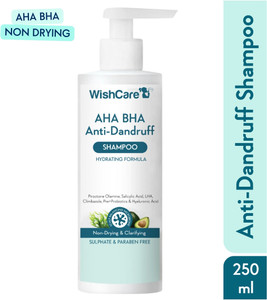WishCare Hydrating AHA BHA Anti Dandruff Shampoo-Piroctone Olamine,LHA,Probiotics