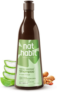 Nat Habit Natural Cleansing Shampoo For Dry & Frizzy Hair With Aloe & Peanut, Paraben Free