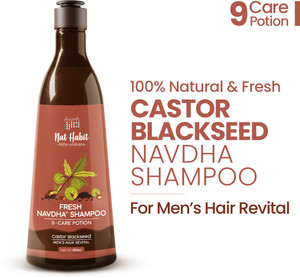 Nat Habit Natural Hair Shampoo For Men, Hairfall & Dandruff Control, Revital & Nourishment