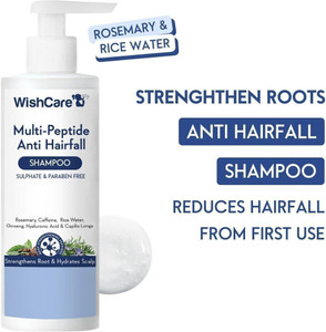 WishCare Multi Peptide Anti Hairfall Shampoo with Rice Water , Rosemary & Caffeine