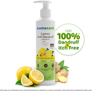 Mamaearth Lemon Anti-Dandruff Shampoo for Itchy & Flaky Scalp with Lemon & Ginger