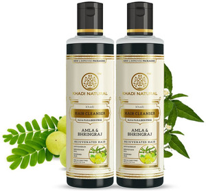 KHADI NATURAL Amla & Bhringraj Cleanser/Shampoo - SLS & Paraben Free (Pack of 2)