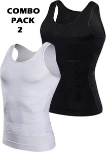 speginic Combo Tummy Tucker Vest Slimming Body Shaper Abs Abdomen Slim N Lift White,Black पुरुषों के लिए शेपवेयर
