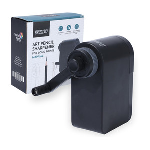 BRuSTRO Art Pencil Sharpener with Long Points, Black - Image 1
