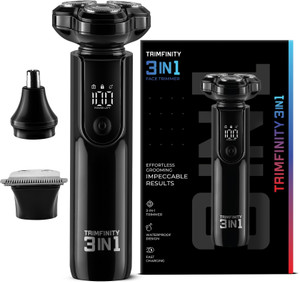Trimfinity 3-in-1 Waterproof Electric Face Trimmer & Shaver for Men  Shaver For Men