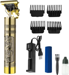 DOZTI Professional Golden t99 Trimmer Haircut Grooming Kit Metal Body Rechargeable 57 Grooming Kit 300 min  Runtime 10 Length Settings