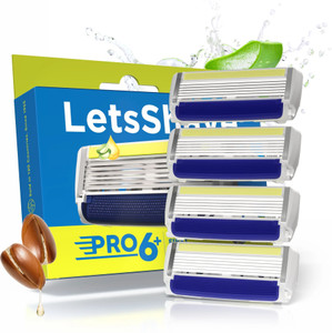 LetsShave Pro 6 Plus Shaving Razor Blades for Men