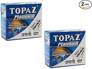 TOPAZ Platinum Blades (5 Packs of 10 Blades Each, Total 100 Blades) - Pack of 2