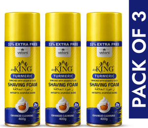 VETONI Ice King No.1 Turmeric Shaving Foam for Men| Smooth & Natural Grooming Pack of 3