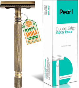 Pearl Shaving P S Double Edge Safety Razor (CLOSE COMB ANTIQUE BRASS), Men