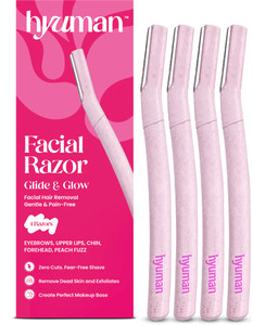 Hyuman Face Razor Glide & Glow for Facial Hair, Reusable, Eyebrows,Upper Lip,Chin, Women