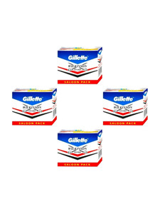 Gillette Wilkinson Sword Double Edge Razor Blades (50 In 1) (Pack Of 4) Saloon Pack by Rmr JaiHind, Men & Women