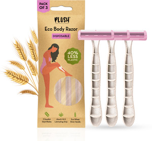 प्लश Eco Disposable Body Razor for Women Lubricating Strip | 40%- less Plastic