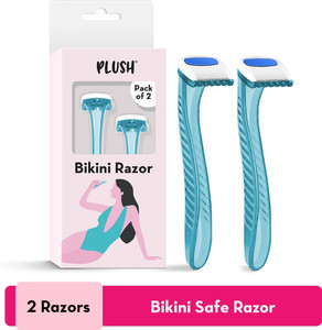 PLUSH Bikini Razor | Pack of 2 | Reusable Safe Hair Removal For Bikini Line |, Women